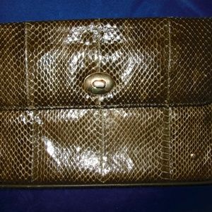 Vtg Etienne Aigner Snakeskin & Leather 70s Clutch